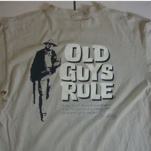OLD GUYS RULE MENS JOHN WAYNE GRAPHIC CREW NECK T-SHIRT SIZE XL